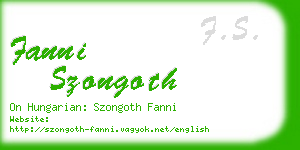 fanni szongoth business card